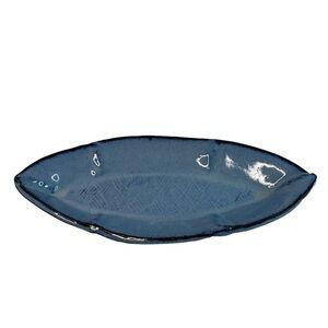 Leaf Design Pottery Dish 13” Length